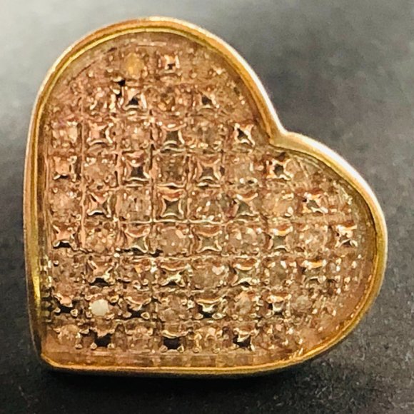 Diamond Heart-shaped Earrings with Sterling Silver - GND Designer - 2.3 Grams - Picture 10 of 12